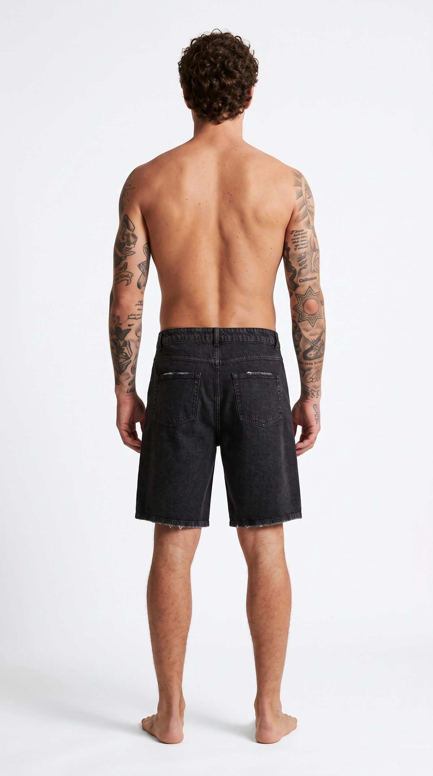Denim Shorts — Washed Black