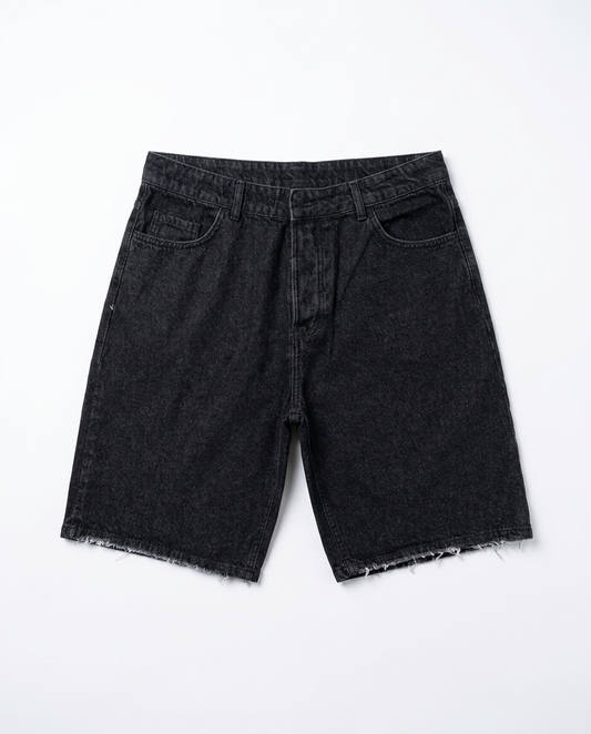 Denim Shorts — Washed Black